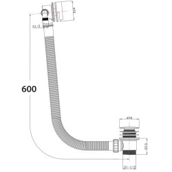 Scudo Black Round Bath Filler with Waste and Overflow