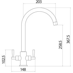 Scudo Kingston Chrome Kitchen Tap