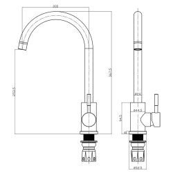 Scudo Manhattan Matt Black Kitchen Tap