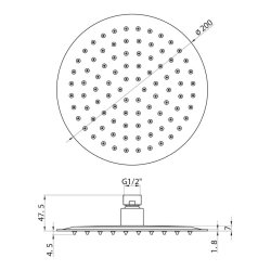 Scudo Chrome Round 200mm Fixed Shower Head