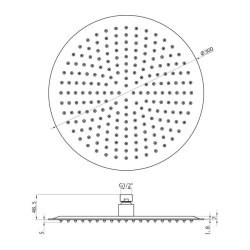 Scudo Chrome Round 300mm Fixed Shower Head