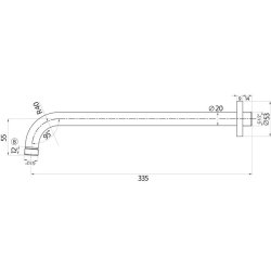 Scudo Black Round Shower Wall Arm