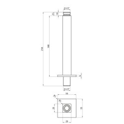 Scudo Chrome Square Ceiling Mounted Shower Arm