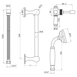 Scudo Traditional Riser Rail Kit with Handset