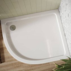 Scudo Shires 900 x 760mm LH White Offset Quadrant Shower Tray