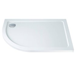 Scudo Shires 900 x 760mm LH White Offset Quadrant Shower Tray