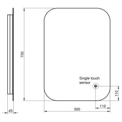 Scudo Aura 500 x 700mm Frameless LED Mirror