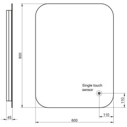 Scudo Aura 800 x 600mm Frameless LED Mirror