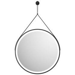 Scudo Belini 600mm Black Round LED Hanging Mirror