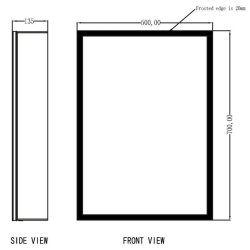 Scudo Mia 500 x 700mm Single Door LED Mirror Cabinet