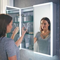 Scudo Mia 800 x 700mm Double Door LED Mirror Cabinet