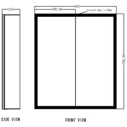 Scudo Mia 600 x 700mm Double Door LED Mirror Cabinet