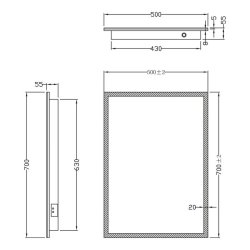 Scudo Mosca 500 x 700mm LED Mirror