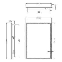 Scudo Mosca 500 x 700mm Bluetooth LED Mirror