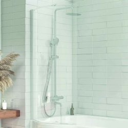 Scudo 6mm Semi Framed P Shape Bath Screen