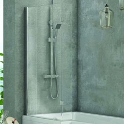 Scudo 6mm Chrome Semi Framed L Shape Bath Screen