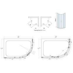 Scudo S6 1200 x 800mm Chrome Double Door Offset Quadrant Shower Enclosure