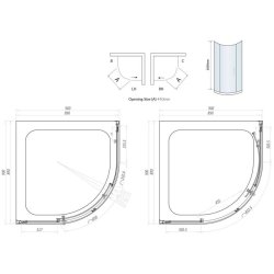 Scudo S6 900mm Chrome Single Door Quadrant Shower Enclosure