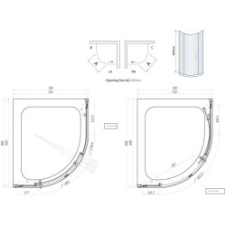 Scudo S6 900 x 760mm Chrome Single Door Offset Quadrant Shower Enclosure