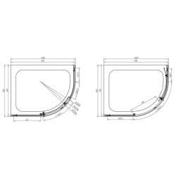 Scudo S6 1000 x 800mm Chrome Single Door Offset Quadrant Shower Enclosure