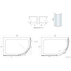 Scudo S6 1200 x 800mm Chrome Single Door Offset Quadrant Shower Enclosure