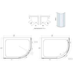 Scudo S6 1200 x 800mm Chrome Single Door Offset Quadrant Shower Enclosure