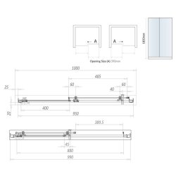 Scudo S6 1000mm Brushed Brass Sliding Shower Door