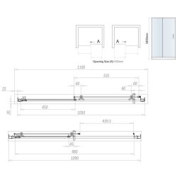 Scudo S6 1100mm Chrome Sliding Shower Door