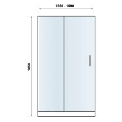 Scudo S6 1600mm Chrome Sliding Shower Door