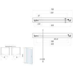 Scudo S6 700mm Chrome Pivot Shower Door