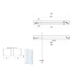 Scudo S6 760mm Chrome Pivot Shower Door