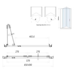 Scudo S6 700mm Chrome Bifold Shower Door