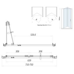 Scudo S6 760mm Chrome Bifold Shower Door