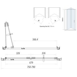 Scudo S6 800mm Chrome Bifold Shower Door