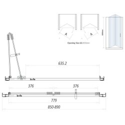 Scudo S6 900mm Chrome Bifold Shower Door