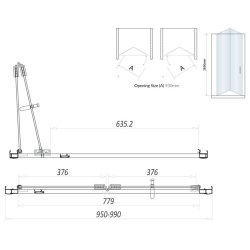 Scudo S6 1000mm Chrome Bifold Shower Door