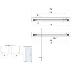 Scudo S6 800mm Black Pivot Shower Door