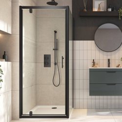 Scudo S6 700mm Black Shower Side Panel