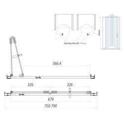 Scudo S6 800mm Black Bifold Shower Door