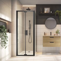 Scudo S6 800mm Black Bifold Shower Door