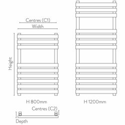 Scudo Instyle White 800 x 500mm Towel Radiator