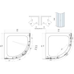 Scudo S8 800mm Chrome Double Door Quadrant Shower Enclosure