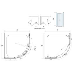 Scudo S8 900mm Chrome Double Door Quadrant Shower Enclosure