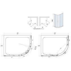 Scudo S8 1200 x 900mm Chrome Double Door Offset Quadrant Shower Enclosure