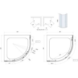 Scudo S8 800mm Chrome Single Door Quadrant Shower Enclosure