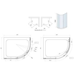 Scudo S8 1000 x 800mm Chrome Single Door Offset Quadrant Shower Enclosure