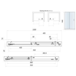 Scudo S8 1000mm Chrome Sliding Shower Door