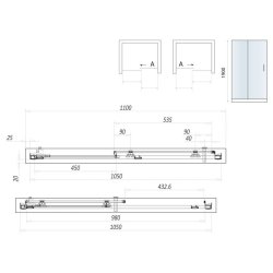 Scudo S8 1100mm Chrome Sliding Shower Door