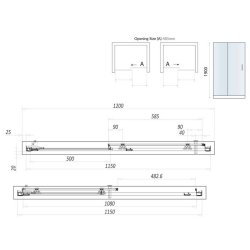 Scudo S8 1200mm Chrome Sliding Shower Door