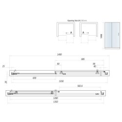 Scudo S8 1400mm Chrome Sliding Shower Door